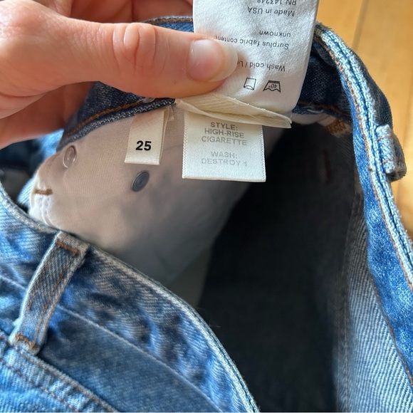 Reformation High Rise Cigarette Distressed Light Wash Jeans - Picture 8 of 12